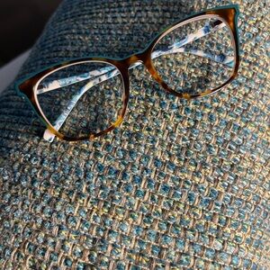 VERA BRADLEY SAWYER CLOUD VINE CLV TORTOISE TEAL AUTHENTIC EYEGLASSES 50-17-135